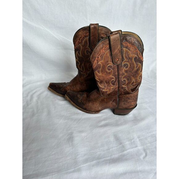 Women's Tony Lama Snip Toe Cowboy Boots, Size 8B Chore/Work Boot - Picture 4 of 9